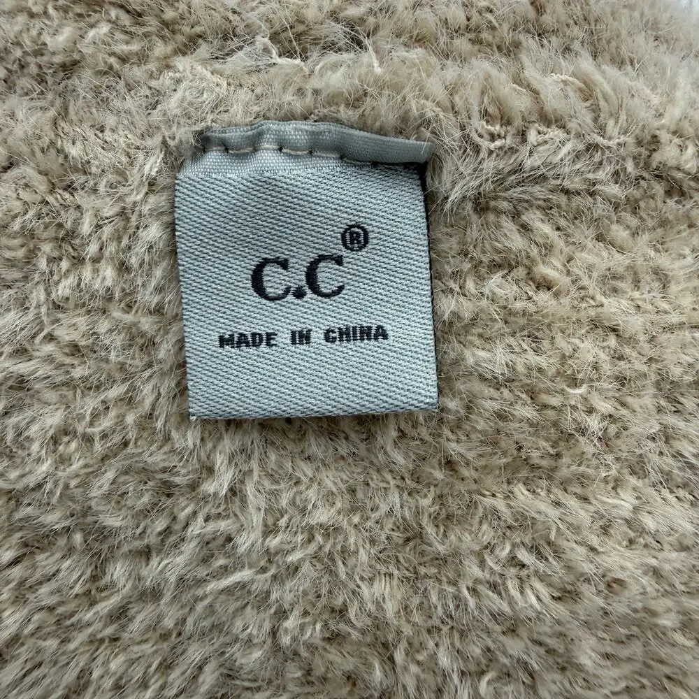 C.C Kids Children’s Double Pom Pom All Over Cable Knit Soft Beanie Hat 2-6yr